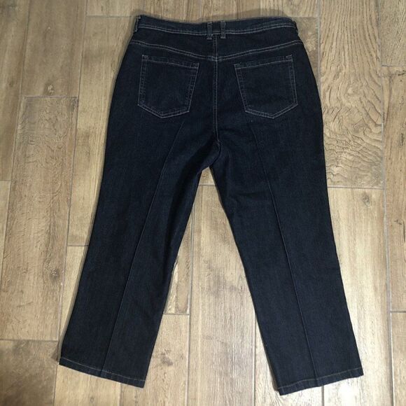 Style & Co Jeans Cropped Natural Fit 14 Dark Wash Stretch Comfort Chic High Rise - Picture 3 of 9